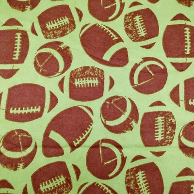 Flannel Joann's Fabric Green with Brown Footballs 3.5 Yards x 44" wide Sports - Image 1 of 4