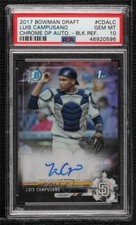 2017 Bowman Draft Chrome Black Refractor 38/75 Luis Campusano PSA 10 Auto