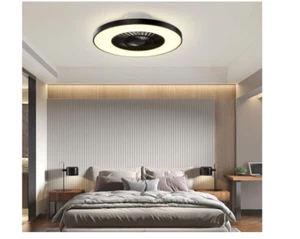 23" Low Profile Modern Ceiling Fans with LED Lights Dimmable W/Remote - 3 Speed - Picture 1 of 13