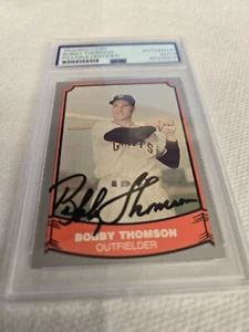 1988 Bowman #45 Bobby Thomson signierte Karte PSA Slabbed Auto Giants NETFLIX STARS - Bild 1 von 7