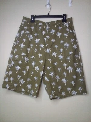 Pantalones Cortos Brooklyn Express Hombre 34 Palmeras Marrón Blanco Foto 1 de 4