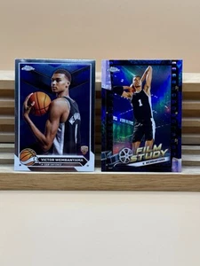 23-24 Topps Chrome Victor Wembanyama Base & Film Study Blue Refractor RC - Imagen 1 de 5