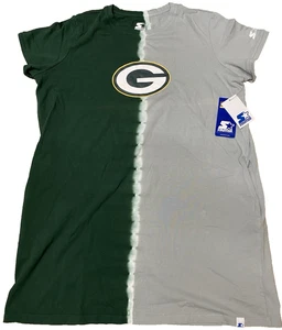 Starter XXL 2XL Green Bay Packers Ace Tie-Dye T-Shirt Shirt Dress Women's - Picture 1 of 14