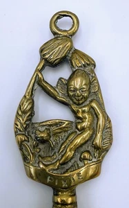 Messingguss Pixie Brieföffner Glück/Kornisch? 10 cm lang Vintage Retro - Bild 1 von 7