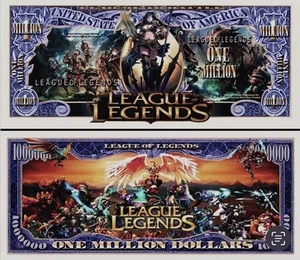 ✅ 100 Pack League of Legends 1 Million Dollar Bill Collectible Novelty Money ✅ - Picture 1 of 6