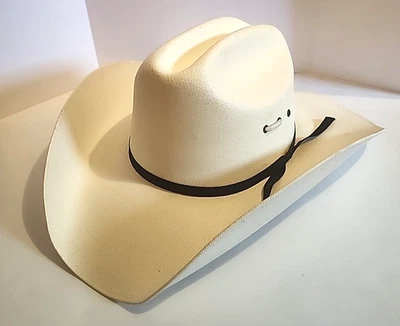 Sombreros Dallas Blanco Sombrero de Vaquero Desmontable Barbijo 7.5 Hecho en México Foto 1 de 4