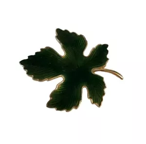Spilla foglia d'acero smaltata spilla tono oro verde autunno raccolta ringraziamento autunno - Foto 1 di 5
