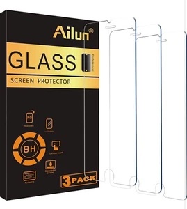 Ailun Glass Screen Protector iPhone 6 6s 7 8 Plus - 3 Pieces - NEW!! - Picture 1 of 6