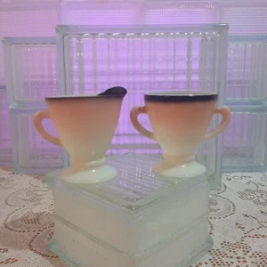 Vintage MCM Hazel Atlas Pink & Black Creamer and Sugar Set Whimsical - Picture 1 of 6