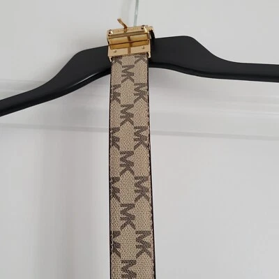 MICHAEL KORS Reversible Women's belt sz Sm Brown Tan Logo - Image 1 of 4