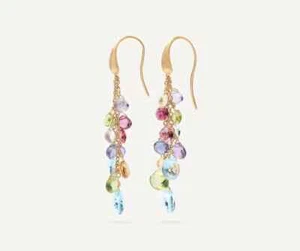 Marco Bicego Paradise 18K Y/Gold Multi-Strand Gemstone Earrings OB1753A MIX01T - Picture 1 of 3