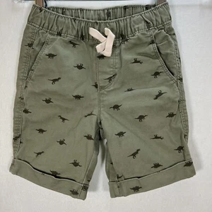 Old Navy Boys Dinosaur Shorts Size 4T Green Cotton Spandex Blend - Picture 1 of 4