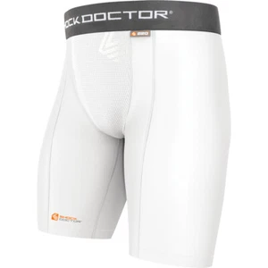 Shock Doctor Boy's Core Compression Shorts with Athletic Cup Pocket - White - Picture 1 of 2