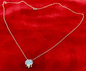NUEVO SIN ETIQUETAS COLLAR SOLITARIO ORO AMARILLO 14KT CZ 18"" ¡NUEVO HERMOSO REGALO CLÁSICO! - Imagen 1 de 11