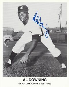AL DOWNING Signed Autographed 8x10 Vintage Photo, New York Yankees