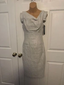 Neu mit Etikett schwarz Halo Jackie O Kleid Metallic Beton Größe 0 - Bild 1 von 16