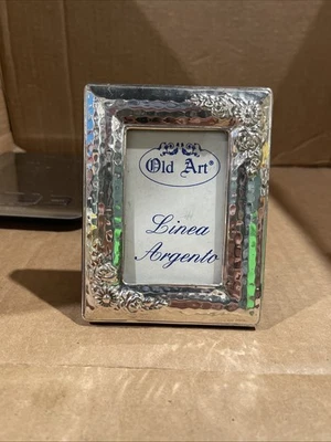 "Marco de fotos vintage Sterling .925 5""x 3 3/4"" arte antiguo, patrón de flores" Foto 1 de 4