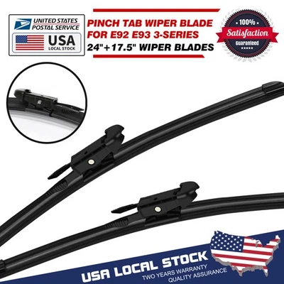 Juego de 2 limpiaparabrisas sin soporte de 24" y 17" aptos para BMW 335is 2011-2013 Foto 1 de 4