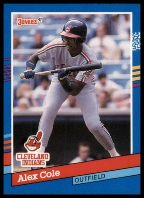 1991 Donruss #383c Alex Cole Cleveland Indians Baseball - Image 1 of 2