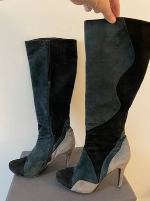 女式及膝高筒靴麂皮绒 8/39 码 — 第 1/4 张图片