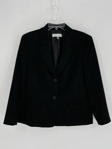 Kasper Women’s Size 12 Black Two Button Blazer Lined Pockets Business Casual - Picture 1 of 14