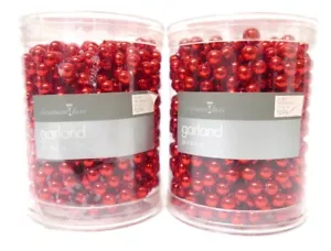 2 RED Christmas Holiday Bead Garland Decor Trim ~ 28 feet each (8.4 m) ~ Target - Picture 1 of 2