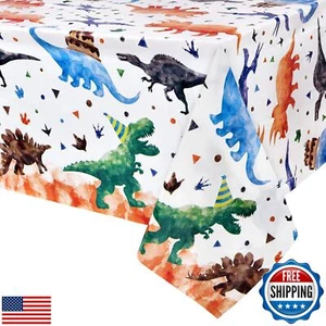 WERNNSAI Watercolor Dinosaur Party Tablecloth - 4 Pack 54'' x 108'' Dinosaur - Picture 1 of 5