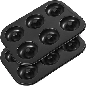 Non-Stick Donut Baking Tray | 10.4" X 7.28" Donut Tray with 6 Donut Molds | Stee - Picture 1 of 5