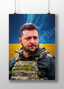 Ukraine President Zelensky Artistic Watercolour Painting Print/Poster. Original. - Picture 1 of 2