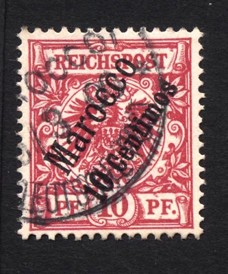 Reichpost Stamp "Offices in Morocco" 10 Pf Overprint 10 centimos - Image 1 of 2