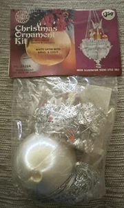 Walco Christmas Ornament Kit White Satin W Angel and Child 1973 NOS Old Stock - Picture 1 of 7