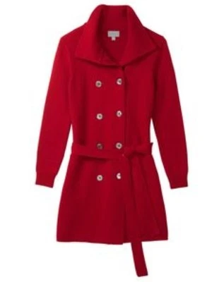 Pure Collection Italian Knit Cashmere Trench Red Size UK 12 RRP £299 LN029 ZZ 02 - Image 1 of 4