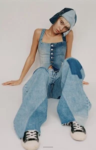 Zara Patchwork Boyfriend Mid Rise Jeans Size 10/38, BNWT RRP £49.99 - Picture 1 of 17