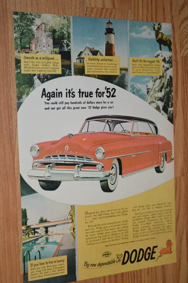Dodge Coronet 1952 original vintage anuncio impreso anuncio 52 Foto 1 de 1