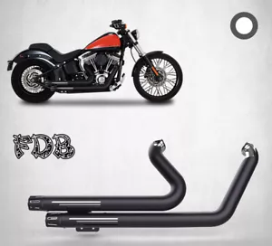 Fit For Harley 2006-2017 SOFTAIL FatBoy FLSTN C SE M Black Exhaust Smashing Gear - Picture 1 of 7