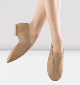 Bloch S0401L Womens Tan Leather Slip On Super Jazz Dance Shoes Size 6.5 New - Picture 1 of 5