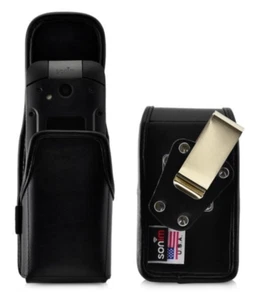 Pochette en cuir robuste Sonim XP3 et XP3-Plus OEM avec clip ceinture métallique rotatif - Photo 1 sur 4
