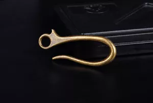 10PCS 64X23MM Retro Brass KeyChain Key Ring Belt U Hook Wallet Chain Fish Hook - Picture 1 of 12