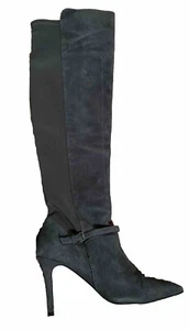 Ivanka Trump “Anaba” Grey Suede & Textile High Heel Boots Size 9 - Picture 1 of 6