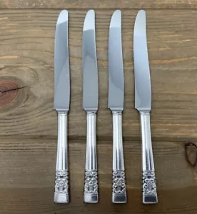 Set 4 Coltelli Cavi Incoronazione Targa Comunità 9,5” Oneida Silverplate 1936 - Foto 1 di 12