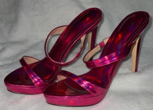 Catwalk Open Toe High Heels Sandals Hot Pink Opulent Barbie Core Party RC3 - Picture 1 of 10