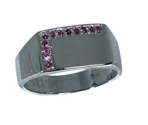 14k Rubin Herrenring, weiß, gelb, rosa G, kostenlose Größe, USA - Bild 1 von 9
