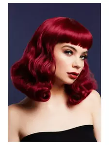 Fever Bettie Perücke mit Kurzen Fransen Pflaume 1950s Kostüm Glamour - Bild 1 von 1