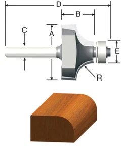 Broca de rebordear/roundover de plata con punta de carburo Vermont American 23132 2-3/16 L pulgadas - Imagen 1 de 2