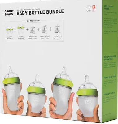 Comotomo BUNDLE Green Baby Bottles - 7 Piece Set - Image 1 of 2