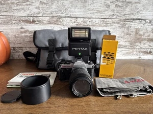 Pentax Super Program Camera ASAHI SMC PENTAX-A 70-210mm Zoom Lens Flash Case - Picture 1 of 11