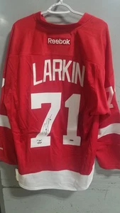 Dylan Larkin Autographed & Inscribed Red Wings 1st GOAL Jersey COA Upper Deck - Picture 1 of 11