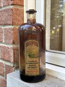 ANTIKE EDELWEISS Glasflasche Ahorn JOHN SEXTON CHICAGO COUNTRY STORE ESSEN - Bild 1 von 20