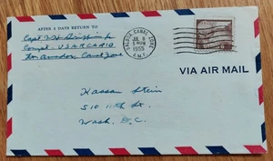 1955 Canal Zone cover from USARCARIB at Fort Amador to DC, Balboa AMF cancel - Picture 1 of 1