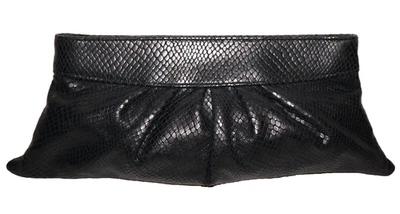 Embreagem articulada LAUREN MERKIN couro texturizado preto 6x13 - Imagem 1 de 4